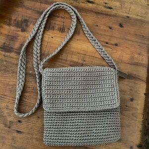 The Sak Crochet Crossbody Bag in Taupe